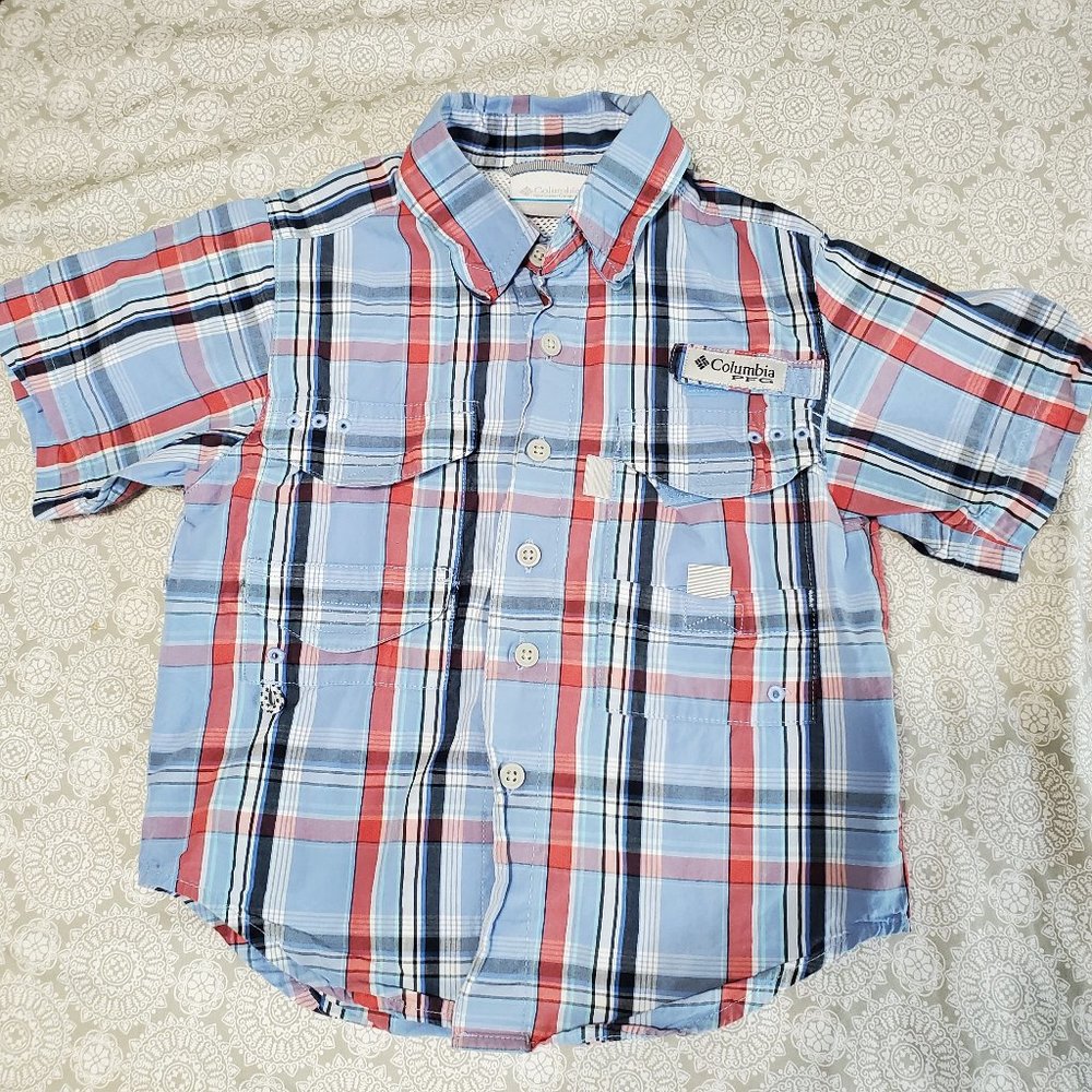 Plaid Columbia PFG Button Up